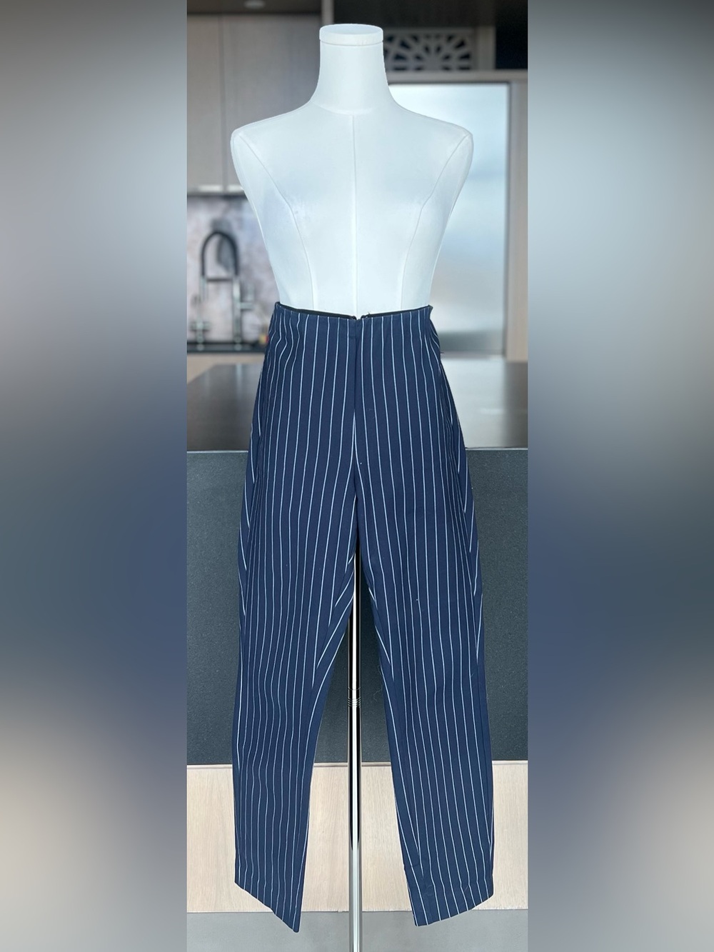 rag & bone Navy Pinstripe Straight-Leg Pants